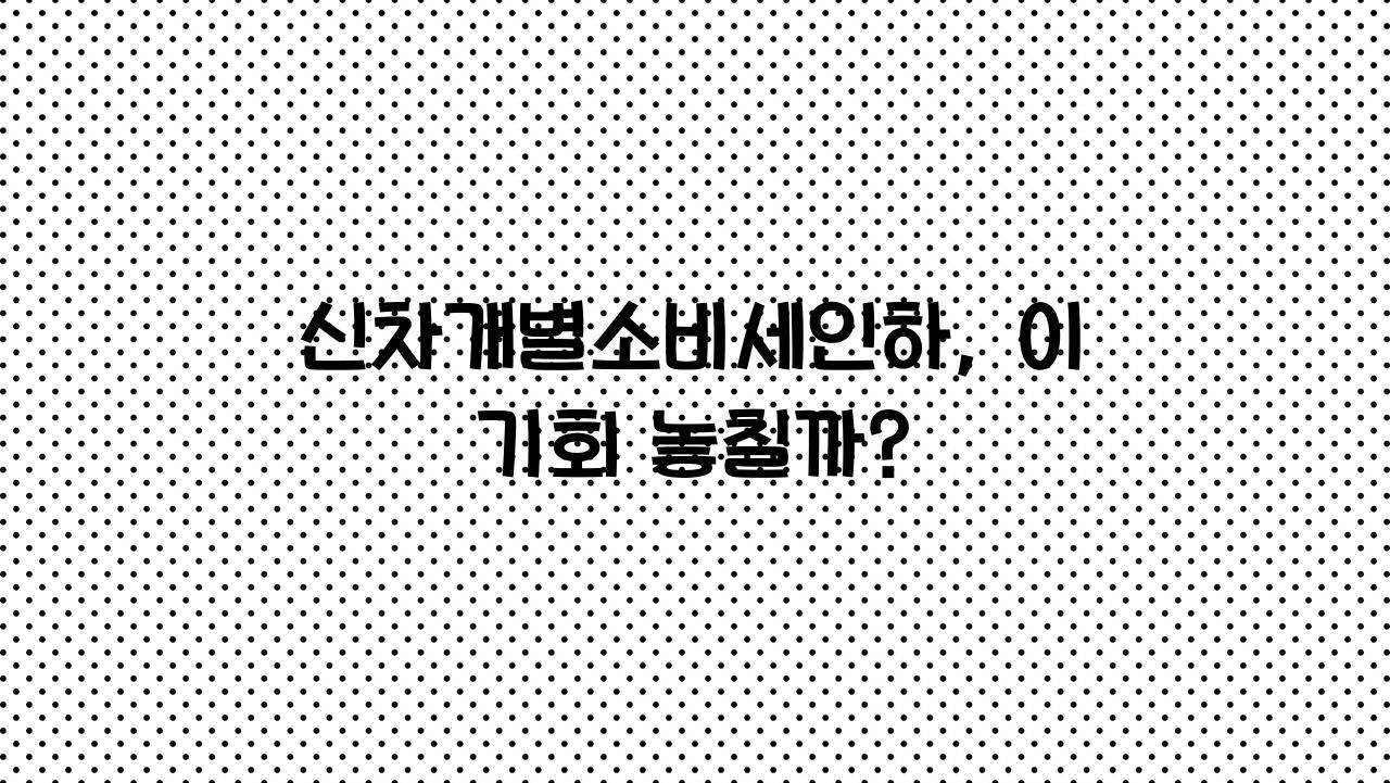 신차개별소비세인하